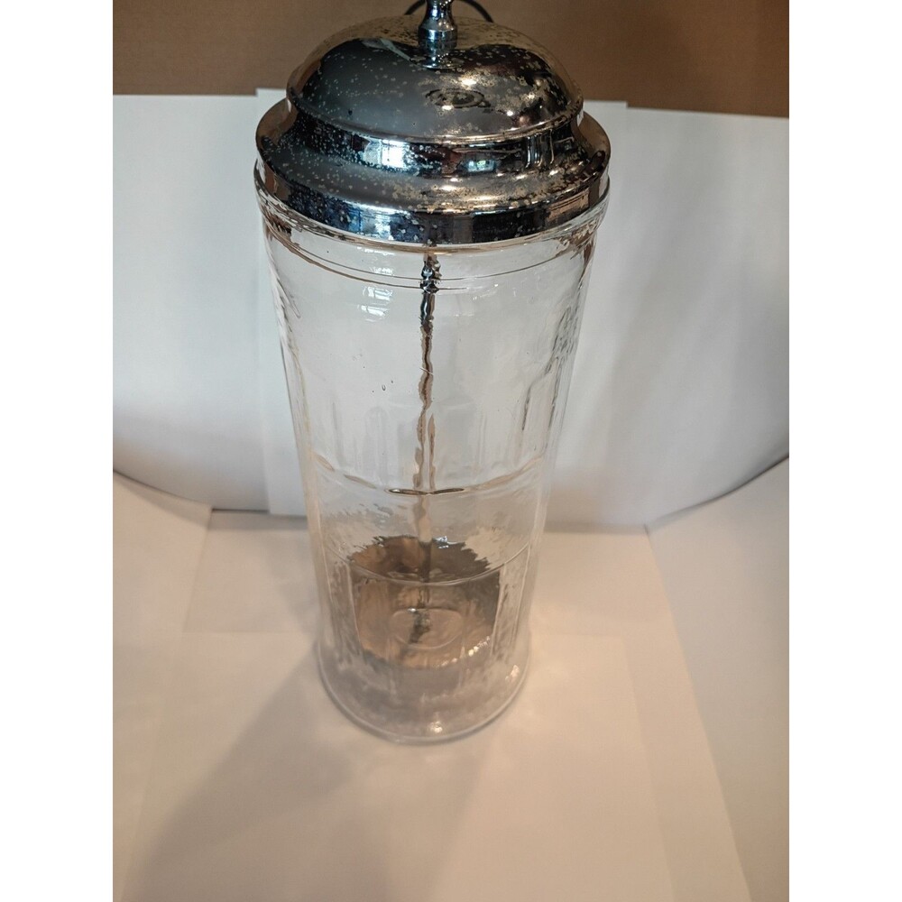 Vintage Coca-Cola Straw Dispenser Diner Style Glass Holder Chrome Top Coke